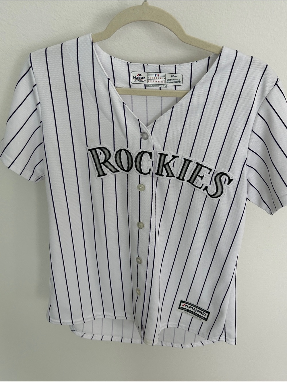 Majestic brand Colorado Rockies jersey size L